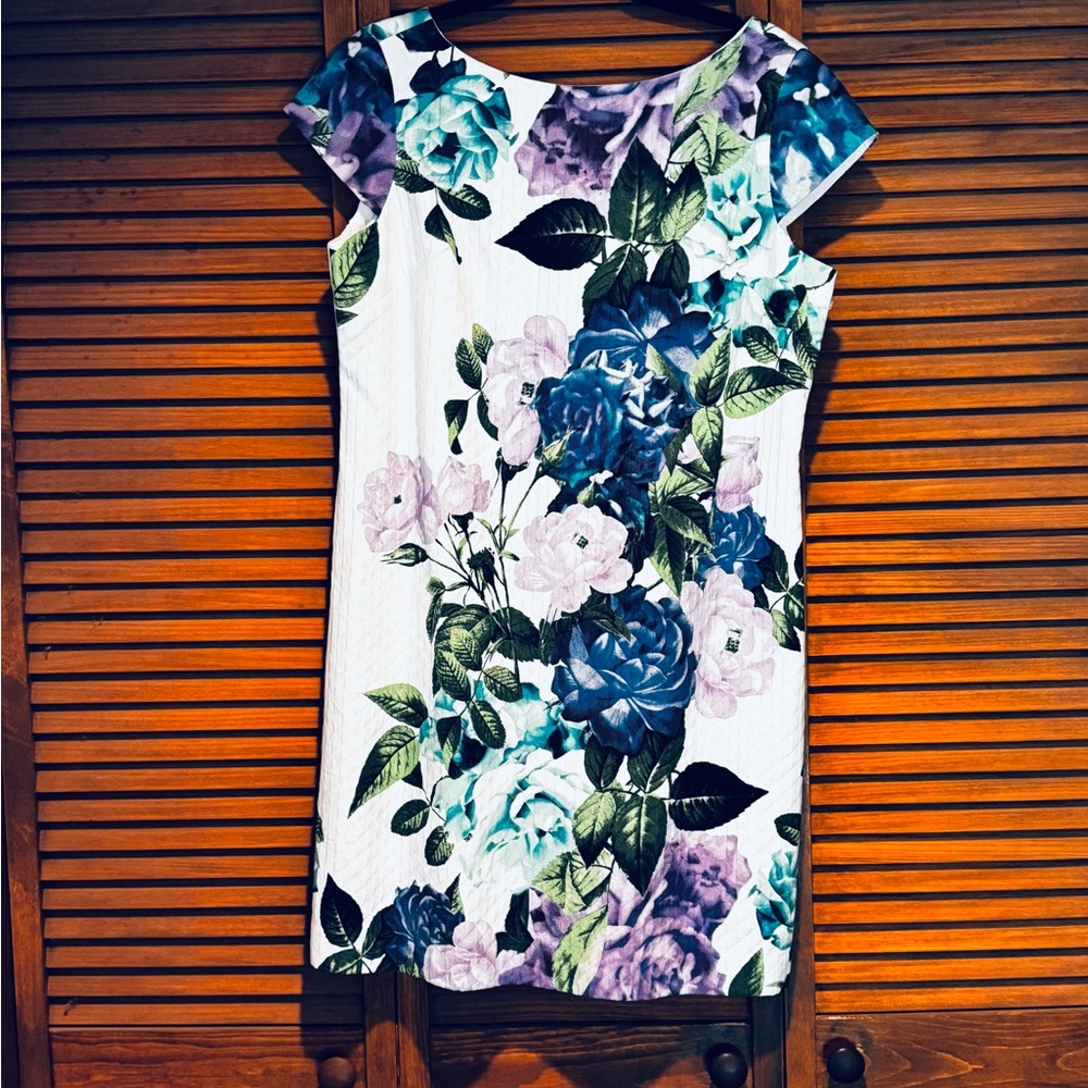 Eliza J White Floral Dress